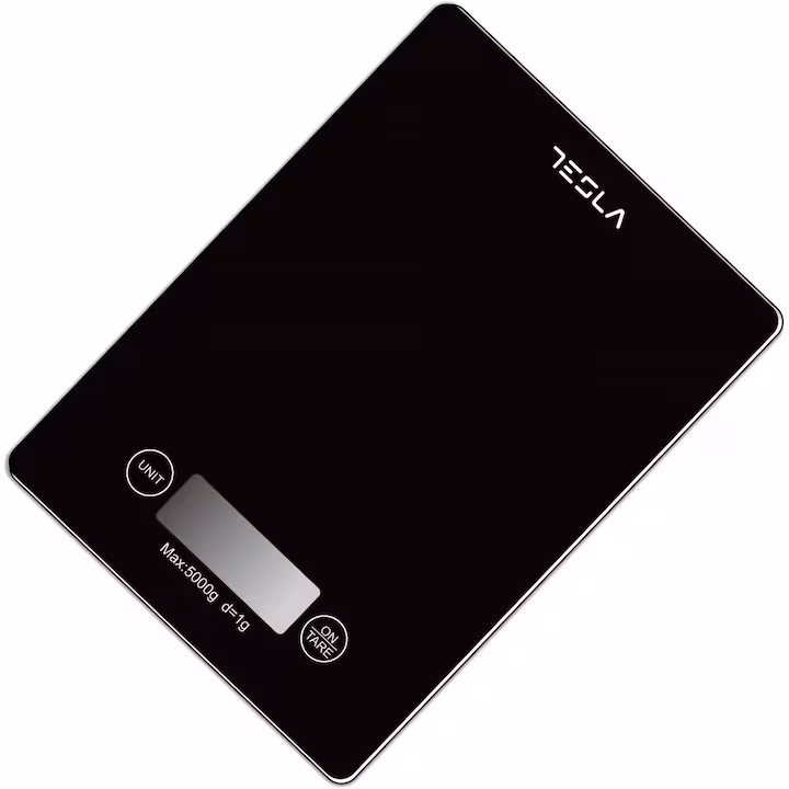 Cântar de bucătărie Tesla KS201B, 5 kg, sticlă, negru - imagine 2