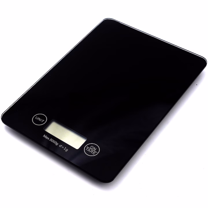 Cântar de bucătărie Tesla KS201B, 5 kg, sticlă, negru - imagine 4
