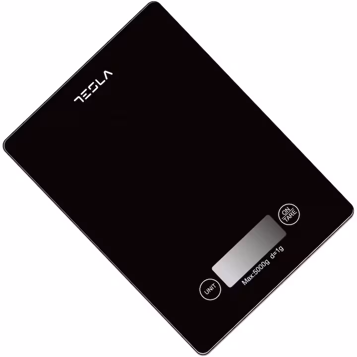 Cântar de bucătărie Tesla KS201B, 5 kg, sticlă, negru - imagine 3