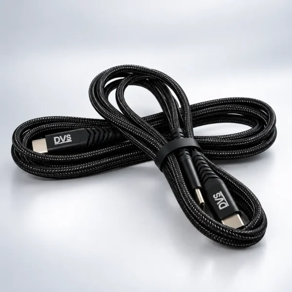 Cablu DVS USB-C la USB-C, împletit, 1 m