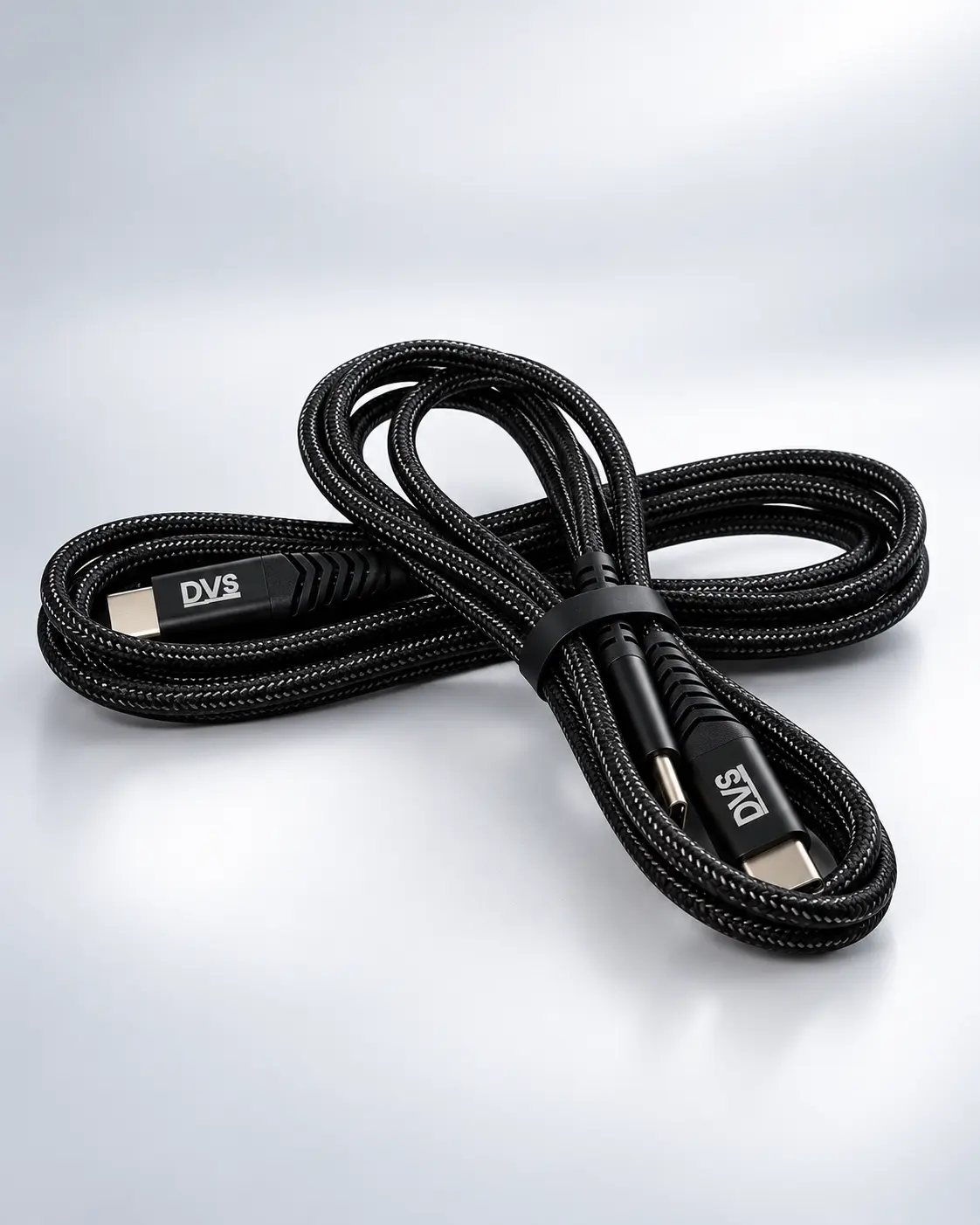 Cablu DVS USB-C la USB-C, împletit, 1 m