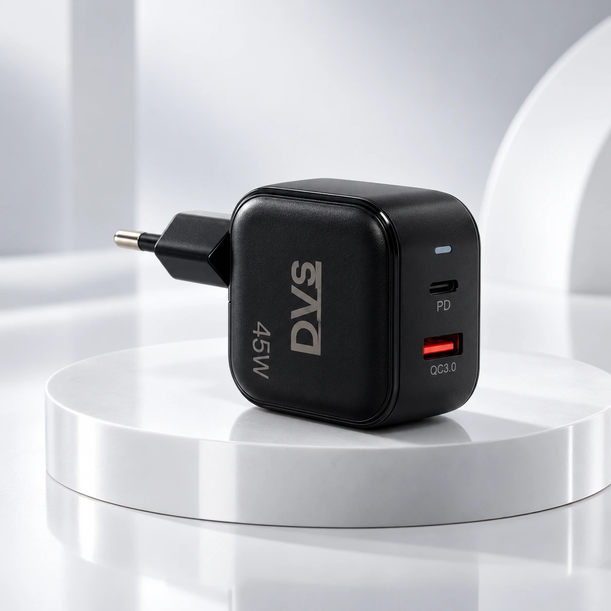 Încărcător de priză DVS, 45W, USB-C + USB-A