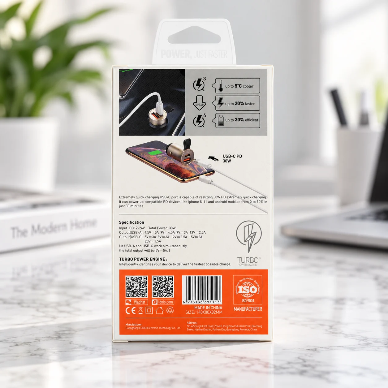 Încărcător auto LDNIO C509Q, 30W, cu cablu USB-C - imagine 5