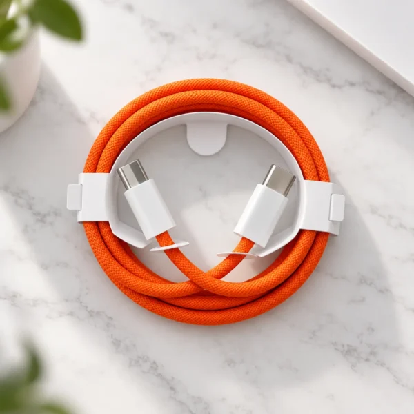 Cablu USB-C la USB-C, 1 m, portocaliu